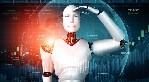 La tecnología financiera del futuro controlada por un robot con aprendizaje automático