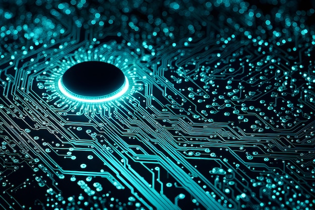 Tecnología fondo abstracto digital impresión futurista colorida con efectos de brillo y luz