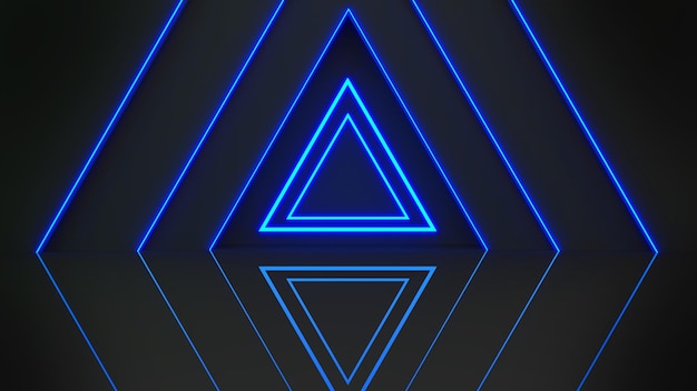 Tecnología de fondo abstracto fondo de luz de neón azul maqueta de podio para presentación de producto representación 3D