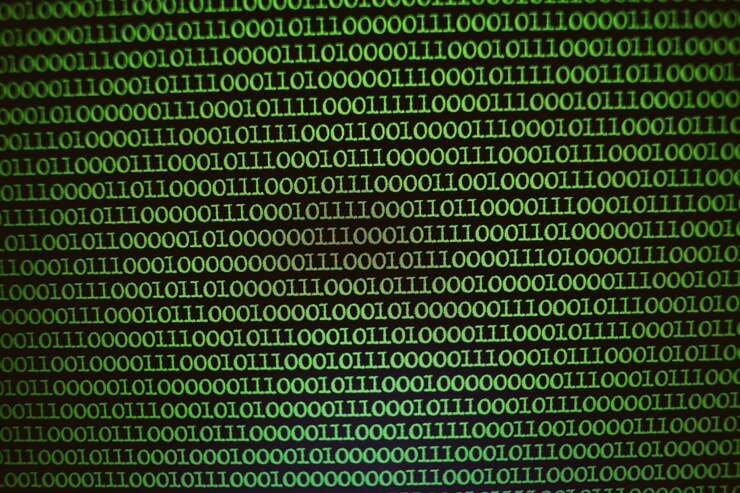 Foto tecnología de fondo de código binario fondo verde abstracto procesamiento de fotos vintage