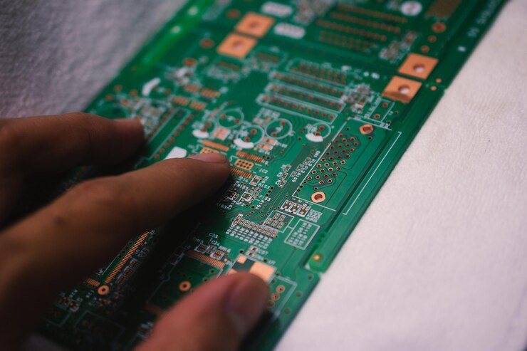 Foto tecnología de fondo de placa de circuito de impresión