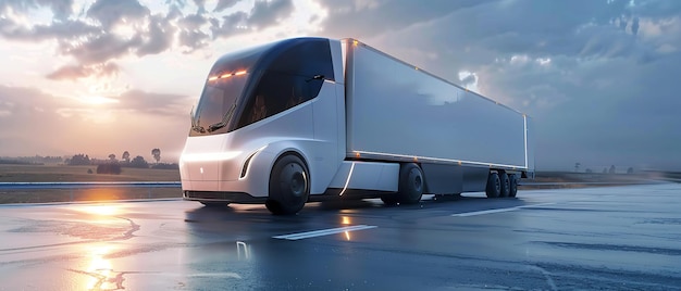 La tecnología futura del camión moderno, el camión recargable, la IA generativa