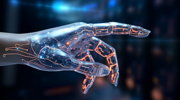 Tecnologia futura de robô de mão AI