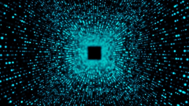Tecnologia futurista Ciberespaço digital Onda vetorial abstrata com partículas em movimento Análise de grandes dados