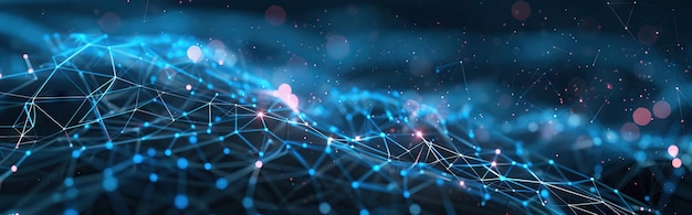 Tecnología futurista líneas abstractas y cuadrícula en el espacio virtual del concepto de tecnología digital y la ilustración generada por la IA de Internet