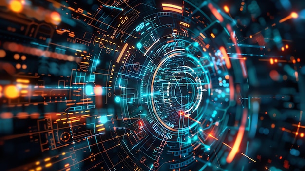 Tecnologia futurista Resumo de fundo Fluxo de dados digitais no ciberespaço