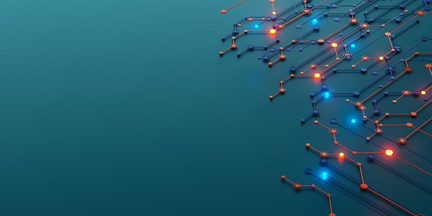 Tecnología hitech fondo 3d ilustración 3d telón de fondo futurista diseño abstracto
