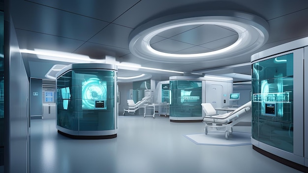 Foto tecnologia hospitalar inovadora conceito médico hitech generative ai