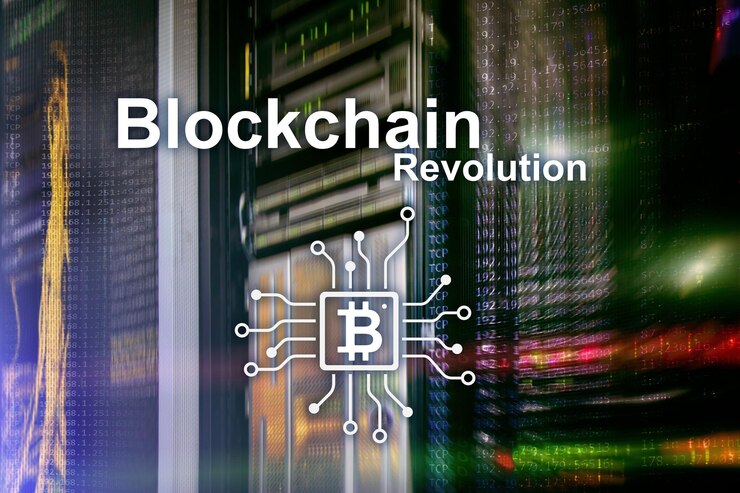 Foto tecnología de innovación de la revolución de blockchain en los negocios modernos