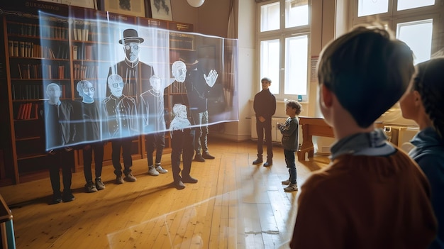 Foto tecnología innovadora que transforma el aprendizaje de museos y bibliotecas con realidad virtual