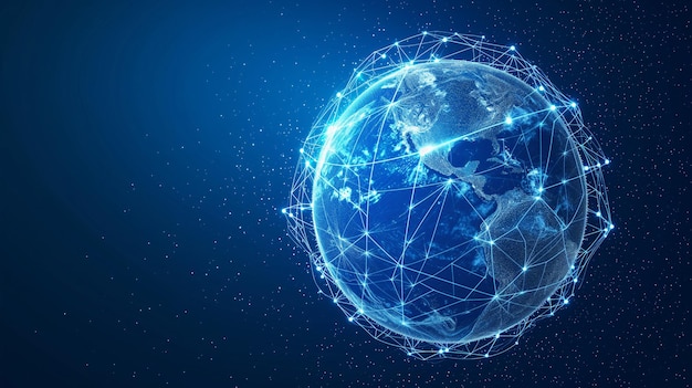 Tecnología de Internet Big data y concepto de conexión de red global