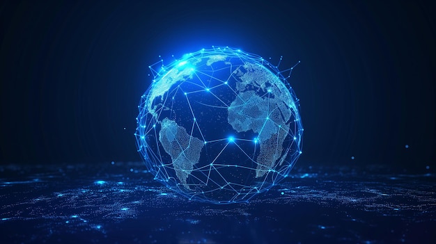 Tecnología de Internet Big data y concepto de conexión de red global