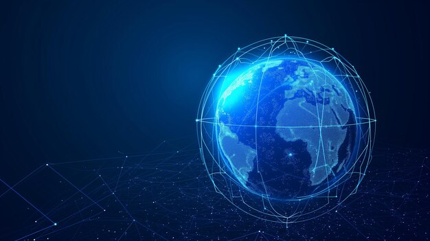 Tecnología de Internet Big data y concepto de conexión de red global