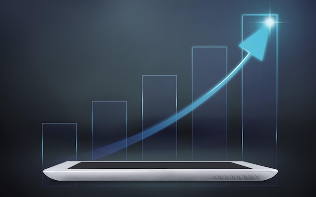 Tecnología de inversión retorno financiero de la inversión flecha ascendente