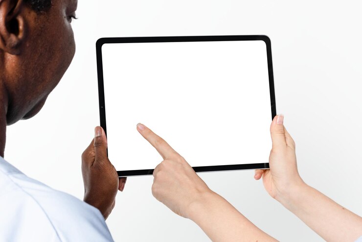 Foto tecnologia médica de maquete png de tela de tablet