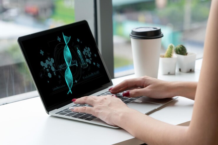 Foto tecnología médica y software informático futurista para la salud