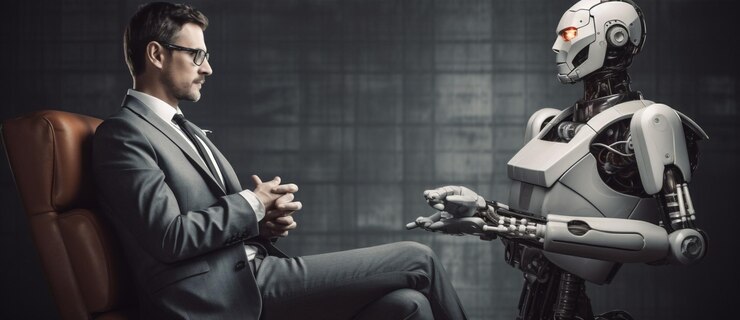 Foto tecnología metal artificial gente futurista negocio inteligencia biónico cyborg futuro cibernético robótico ciencia trabajo