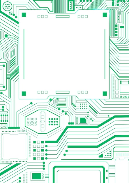 Tecnología de microchip inteligente fondo png en verde gradiente