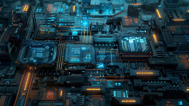 Foto tecnología moderna circuito de antecedentes de la red