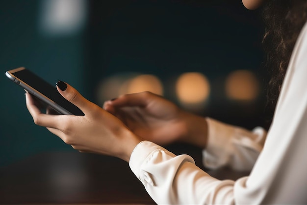 Foto la tecnología móvil inalámbrica le permite trabajar desde cualquier lugar generado por ai