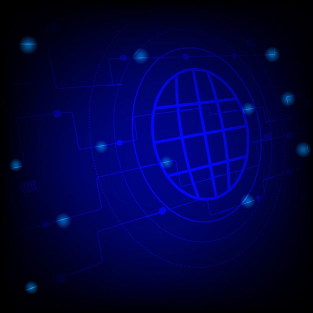 Tecnología del mundo abstracto fondo azul