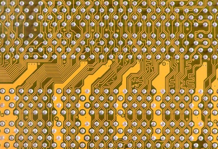 Foto tecnologia na placa-mãe do computador