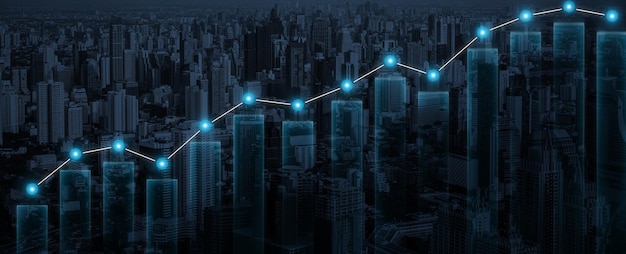 Tecnología y negocios de fondo del mercado de valores gráfico