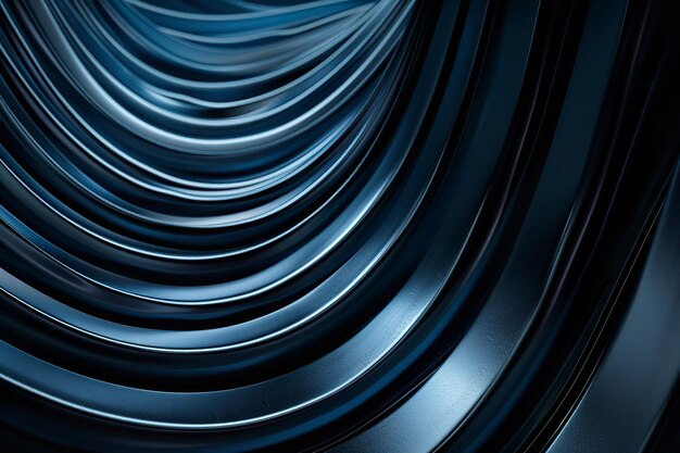 Tecnología negra fondo azul forma tridimensional generativa Ai
