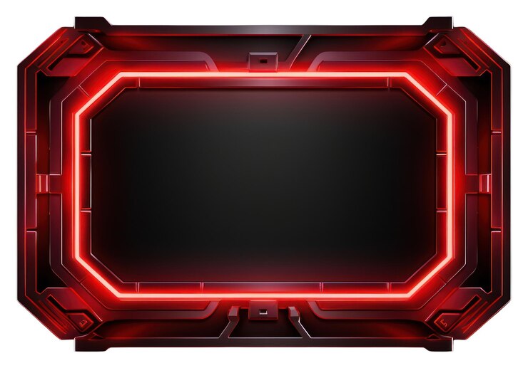 Foto tecnología de neón de luz del marco png