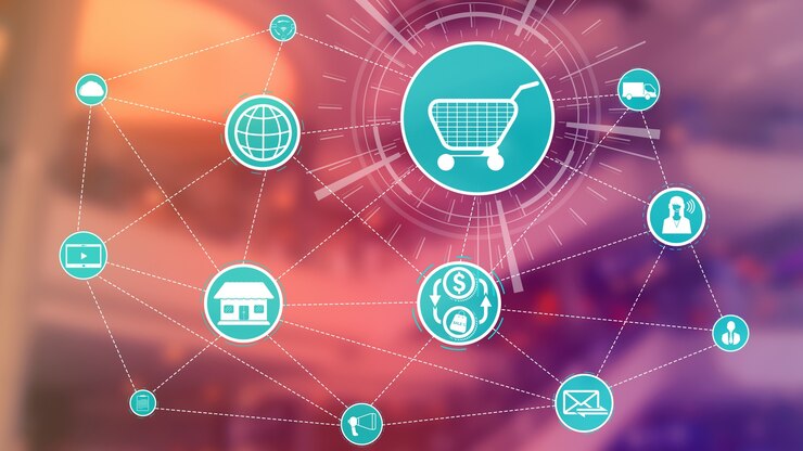Foto tecnología omnicanal de comercio minorista en línea.
