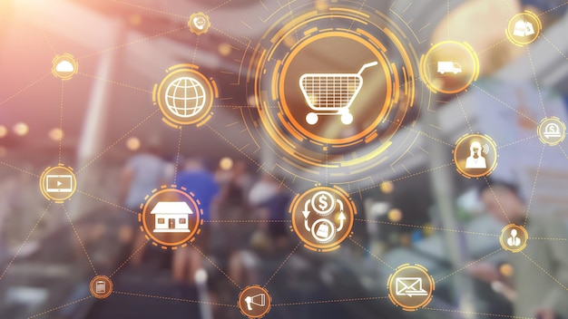 Tecnología omnicanal de enfoque comercial minorista en línea
