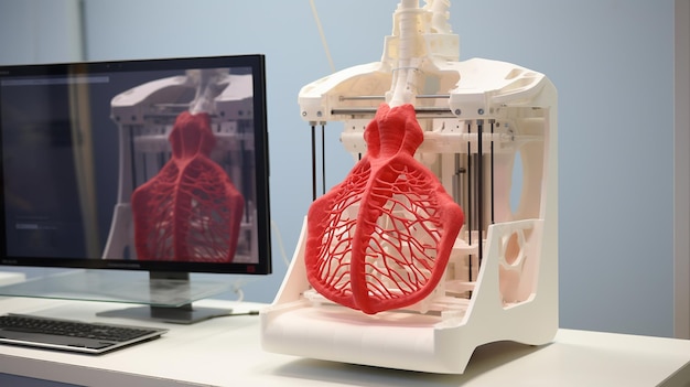 Tecnología de pantalla e impresión 3D en una pantalla de contexto médico