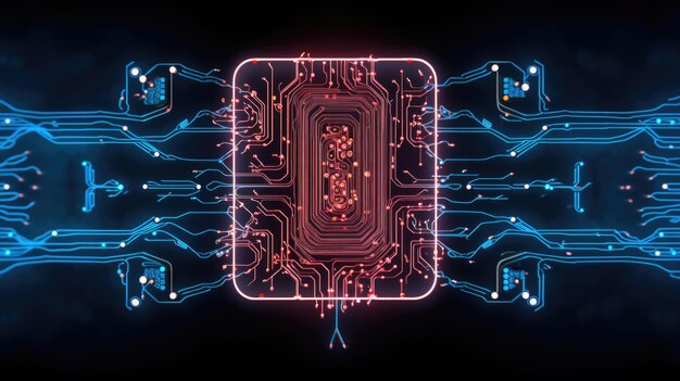 Foto tecnología de placas de circuitos de microchips