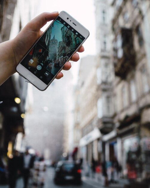 Foto tecnología de portátil teléfono inteligente