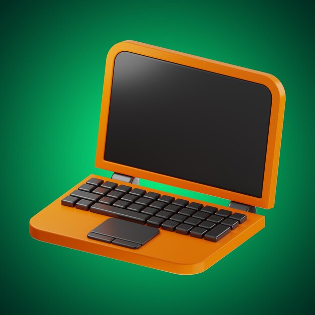 Tecnología premium de icono de computadora renderización 3D en fondo aislado