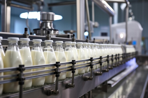 Tecnología producción de metales fabricación de leche fábrica industrial