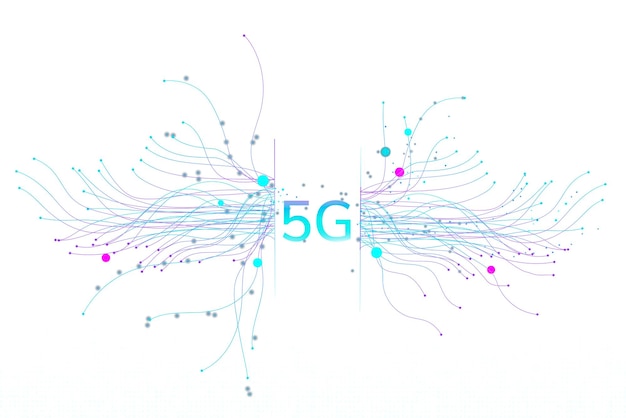 Tecnología de puntos de partículas transparentes png 5G digital corporativo