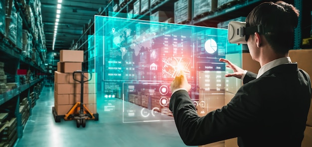 Tecnología de realidad virtual del futuro para la gestión innovadora de almacenes de realidad virtual