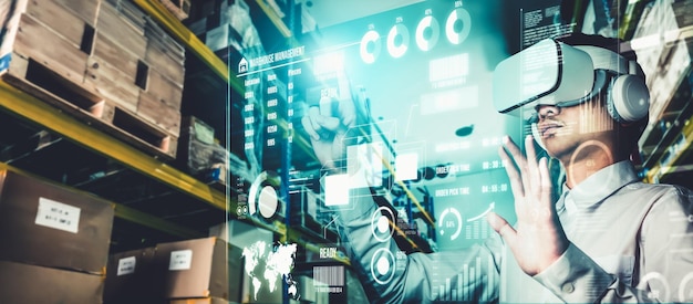 Tecnología de realidad virtual del futuro para la gestión innovadora de almacenes de realidad virtual