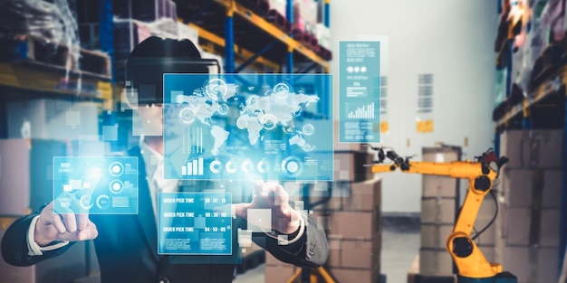 Tecnología de realidad virtual del futuro para la gestión innovadora de almacenes de realidad virtual