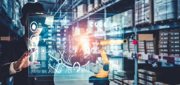 Tecnología de realidad virtual del futuro para la gestión innovadora de almacenes de realidad virtual