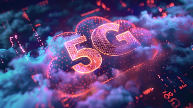 Tecnología de red 5G generada por AI