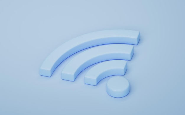Tecnología de red inalámbrica con renderizado 3d de señal wifi