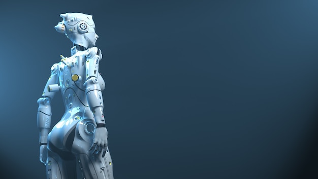 Tecnología robot sai fi robots 3d render