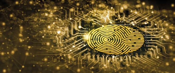 Foto la tecnología de seguridad futura el escaneo de huellas dactilares proporciona acceso de seguridad concepto de seguridad de huellas dactilares