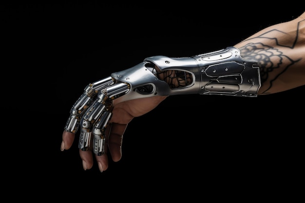 Tecnología de señalamiento de dedos de la mano cibernética de inteligencia artificial