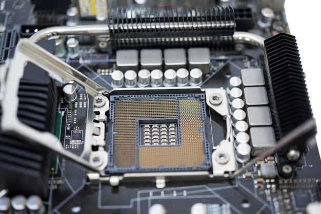 Tecnología socket LGA 1366 para cpu en computadora placa base con chip set