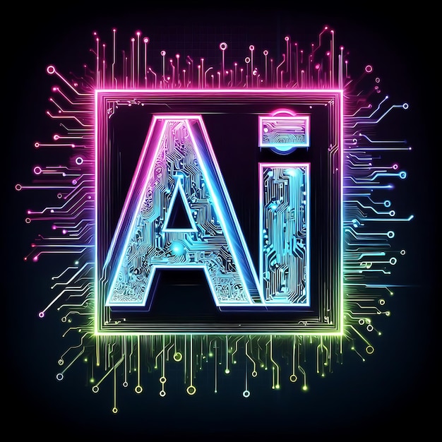 Foto tecnología de texto de ia ciencia robótica inteligente y tecnología de inteligencia artificial