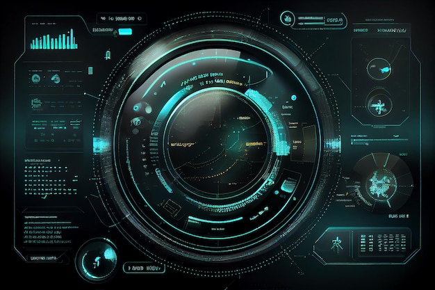 Tecnologia ui conceito futurista interface hud generative ai