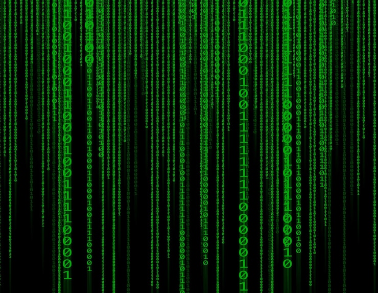 Foto tecnología verde abstracta fondo binario código binario de computadora programación concepto de hacker